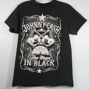 Johnny Cash Man In Black Band Tee Size Small